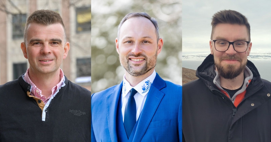 Kolaż trzech zdjęć portretowych stypendystów programu Bekkera