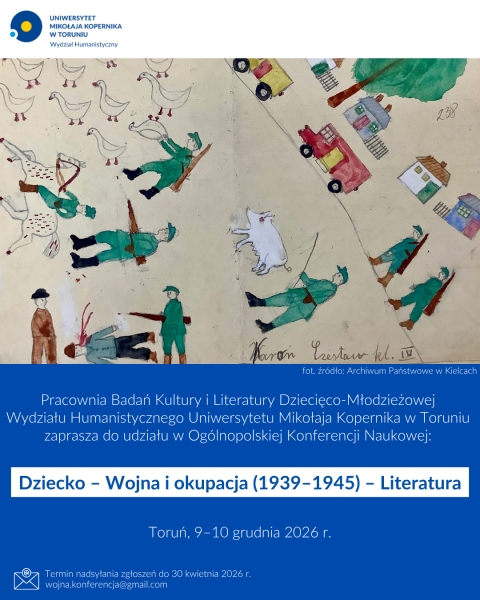 Plakat promujący konferencję: Dziecko ? Wojna i okupacja (1939?1945) ? Literatura