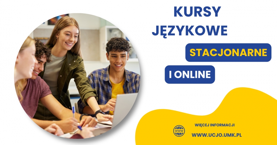 Grafika promująca kursy językowe