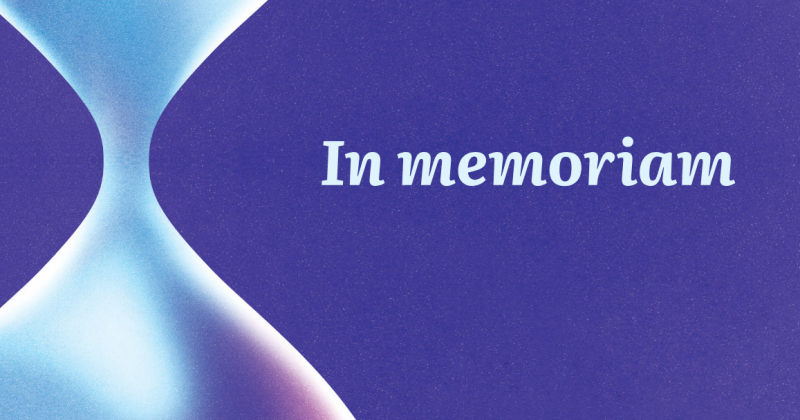 na grafice klepsydra i tytuł konferencji In memoriam