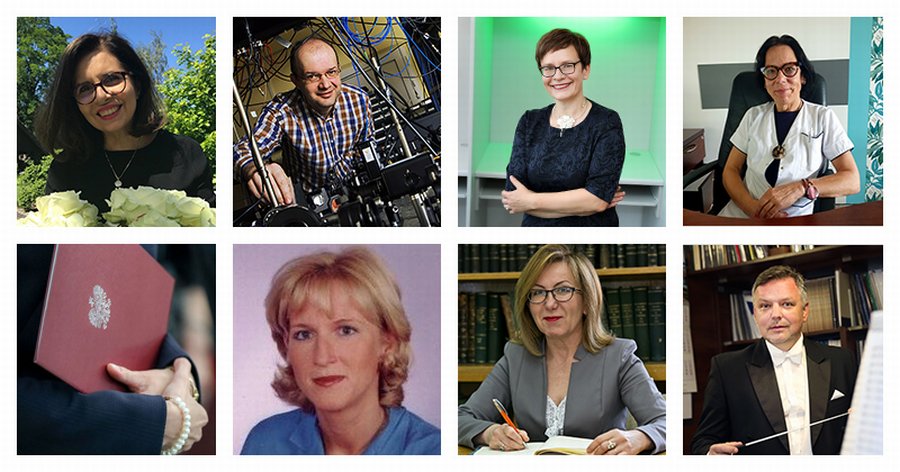 Na zdj. (górny rząd od lewej): prof. Aldona Kubica, prof. Daniel Lisak, prof. Aleksandra Szydłowska-Czerniak, prof. Maria Kłopocka; (dolny rząd od lewej): prof. Anna Szaflarska-Popławska, prof. Katarzyna Pawlak-Osińska, prof. Arkadiusz Kaczyński [fot. Andrzej Romański/nadesłane]